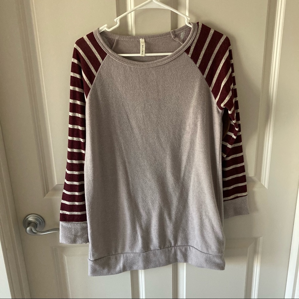 Gray-Beige Sweater with Elbow Pads